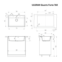 ulgran_forte_760_platina Мойка для кухни Ulgran Forte 760 платина