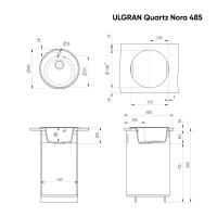 ulgran_nora_485_asfalt Мойка для кухни Ulgran Nora 485 асфальт
