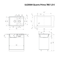 ulgran_prima_780_1_5_k_asfalt Мойка для кухни Ulgran Prima 780 1,5 K асфальт