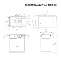 ulgran_prima_860_1_5_k_tryufel Мойка для кухни Ulgran Prima 860 1,5 K трюфель