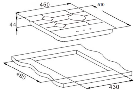 Варочная поверхность газовая Weissgauff HGG 451 BGh Nano Glass