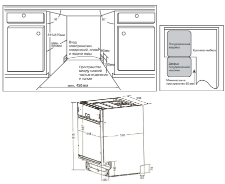 Посудомоечная машина встраиваемая Weissgauff BDW 4525 Infolight
