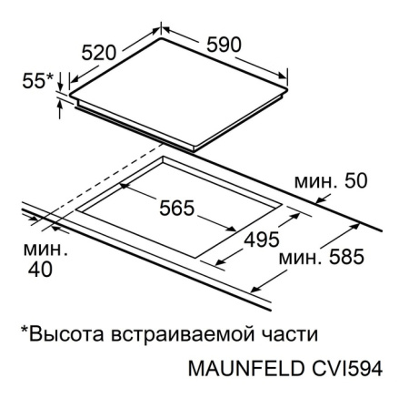 Варочная поверхность индукционная Maunfeld CVI594SF2BG Inverter