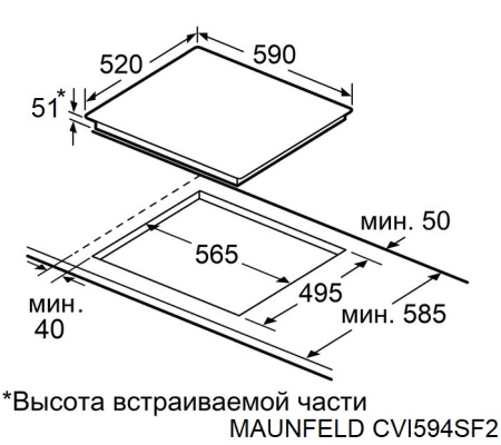 Варочная поверхность индукционная Maunfeld CVI594SF2BG LUX Inverter