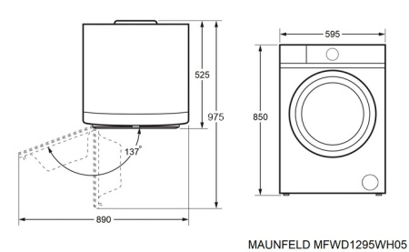 Стиральная машина с сушкой Maunfeld MFWD1295WH05