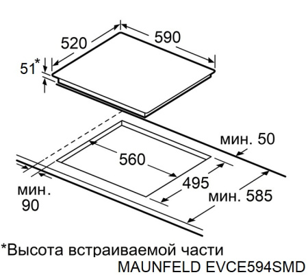 Варочная поверхность Maunfeld EVCE594SMDPBK
