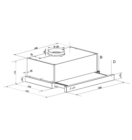 Вытяжка Lex HIDE 500 WHITE