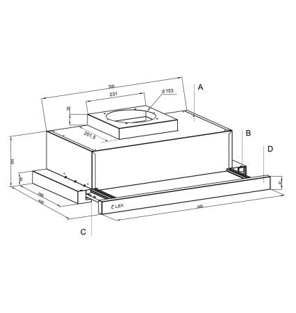 Вытяжка Lex HERMES G 600 GREY