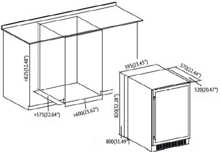 Винный шкаф встраиваемый Kuppersberg RBW 86