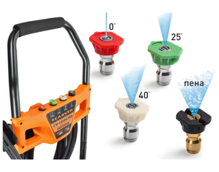 Мойка бензиновая Carver CW-5200G pro (170F, 7лс, 190-210бар,10л/мин,латунь,шланг 10м,самовс,колеса)37кг