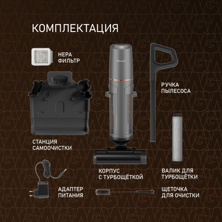 Пылесос вертикальный моющий Weissgauff V13 BLDC 200 Graphite AquaPro