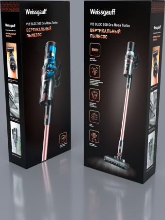 Пылесос вертикальный Weissgauff V12 BLDC 500 Ora Rosa Turbo