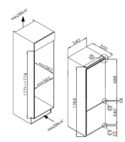 Холодильник встраиваемый Weissgauff WRKI 178 Total NoFrost EcoFresh