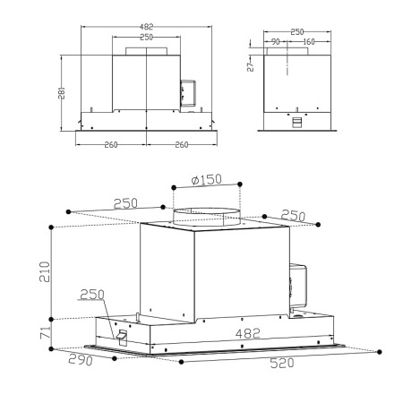 Вытяжка Korting KHI 6099 ICGN