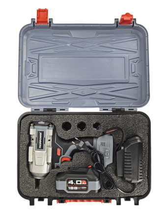 Гайковерт аккумуляторный ударный ProfiPower T-900N (18В,Li-ion,1х4Ач,900Hм,1/2" б/щ) 2.7кг кейс гол.17/19/21