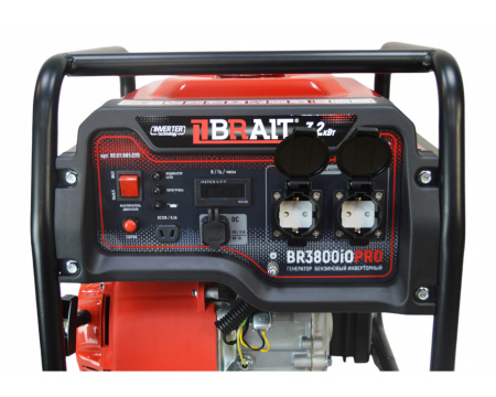 Электростанция бензиновая инверторная Brait BR3800iOPRO (220В/2х16А,3.0/3.3кВт,4-такт,6л/с)28,5кг