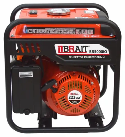 Электростанция бензиновая инверторная Brait BR5000iO (220В/2х16А,12В/8.3А,3.5/3.7кВт,4-такт,5.5л/с)30кг