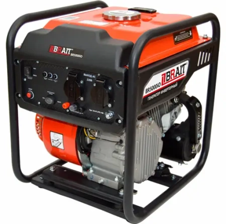 Электростанция бензиновая инверторная Brait BR5000iO (220В/2х16А,12В/8.3А,3.5/3.7кВт,4-такт,5.5л/с)30кг