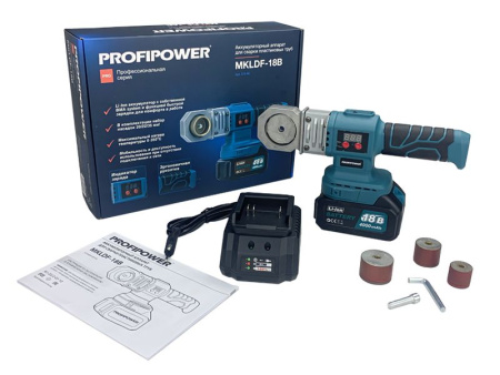 Паяльник аккумуляторный для полипропиленовых труб ProfiPower MKLDF-18B (18В,Li-ion,1х4Ач, 20-22-35мм)1.9кг кейс