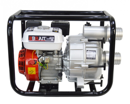 Мотопомпа Brait BR-WP-30D PRO гряз.вода (1000л/мин,170F,7л/c,всас 8м,напор 26м,вх/вых 3"/80мм) 24кг