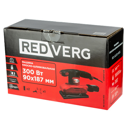 Шлифовальная машина RedVerg ПШМ RD-SG30-90S (300Вт,90х187мм,ход 2.5мм,1000-3000кол/мин,зажим) 1.97кг