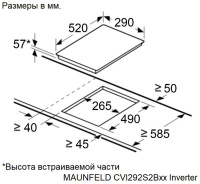 Варочная панель индукционная Maunfeld CVI292S2BBG Inverter