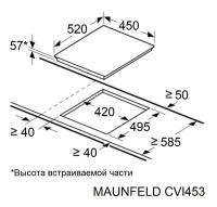 Варочная панель индукционная Maunfeld CVI453BG