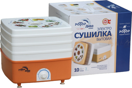 Электросушилка Дива Люкс СШ-010-01 с 3 решетами (цветная упаковка)