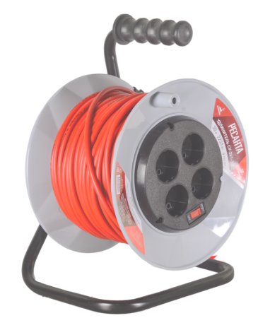 Удлинитель силовой на катушке Ресанта СУ-2х1-30/2 (с выкл., 4 розетки)