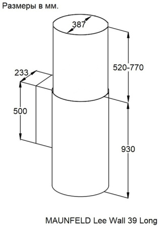 Вытяжка Maunfeld Lee Wall 39 Long черный