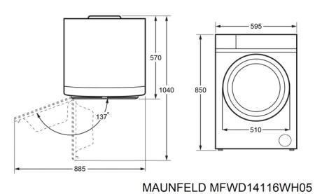 Стиральная машина с сушкой Maunfeld MFWD14116WH05