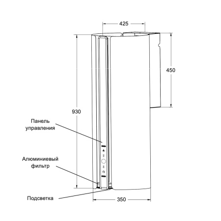 Вытяжка Lex TORO 350 WHITE