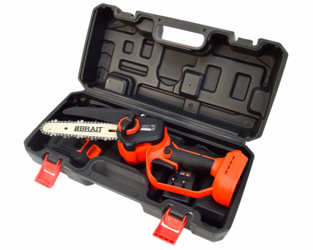 Пила цепная аккумуляторная мини Brait BCHS20-2NM-1 (20В,2х2Ah тип MAKITA,ЗУ,шина15см,цепь1/4х1,1х37зв) 2.1кг