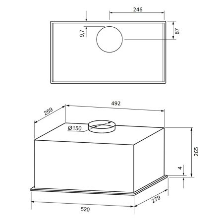 Вытяжка встраиваемая Krona ASPEN 600 WHITE SGC