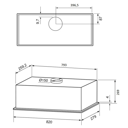Вытяжка встраиваемая Krona ASPEN 900 WHITE SGC