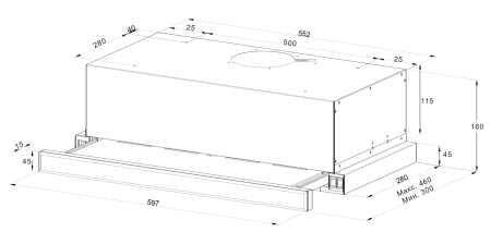 Вытяжка встраиваемая Monsher Laura 60 Blanc