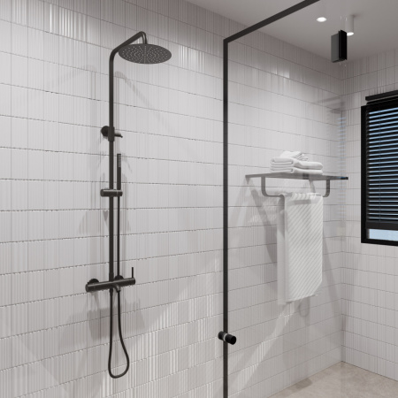 Система для душа Milacio Onis MCU.151.MB, черный матовый