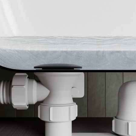 Слив-перелив для ванны полуавтомат Milacio Ultra MCU.014.MB, черный матовый