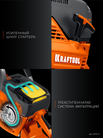 Бензорез по металлу Kraftool K770-14_H, диск в комплекте