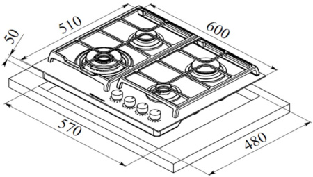 Варочная поверхность газовая Kuppersbusch KG 6551.0 SR-E5