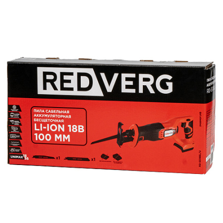 Пила сабельная аккумуляторная RedVerg RD-SS18BL/U (18В,Li-Ion,без акк и з/у, ход 22мм,0-2700ход/мин)