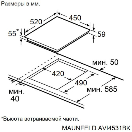 Варочная поверхность индукционная Maunfeld AVI4531BK