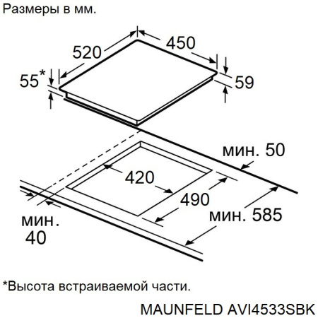 Варочная поверхность индукционная Maunfeld AVI4533SBK