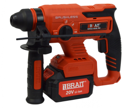 Перфоратор аккумуляторный Brait SDS-plus BCRH22-4DUBL PRO (20В,2х4Ач,4реж,2Дж,бет 22мм), кейс