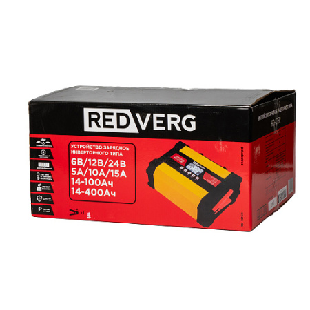 Устройство зарядное инверторного типа RedVerg RD-IC15R (6/12/24В 5-400Ач,заряд 400Вт/15А)1.5кг