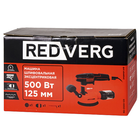 Шлифовальная машина RedVerg RD-OS50-125 (500Вт, Ø125мм,ход 2мм,7000-13000кол/мин,velcro) 2.4кг