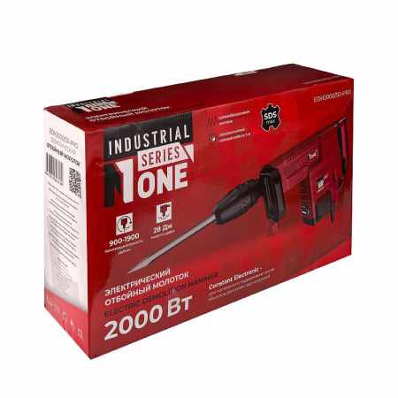 Молоток отбойный Number One EDH2000/50-PRO (2000вт,28Дж,1990уд/мин,SDS-Max) 17кг кейс