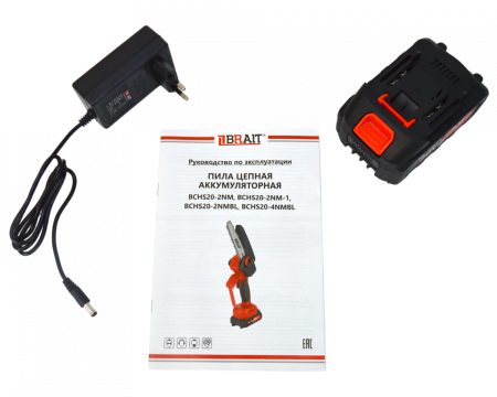 Пила цепная аккумуляторная мини Brait BCHS20-4NMBL (20В,1х4AhтипMAKITA,ЗУ,шина20см,1/4х1,1х46зв)
