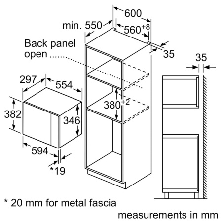 Микроволновая печь встраиваемая Bosch BFL524MB2
