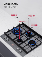 Варочная поверхность газовая Lex GVG 644T GR
